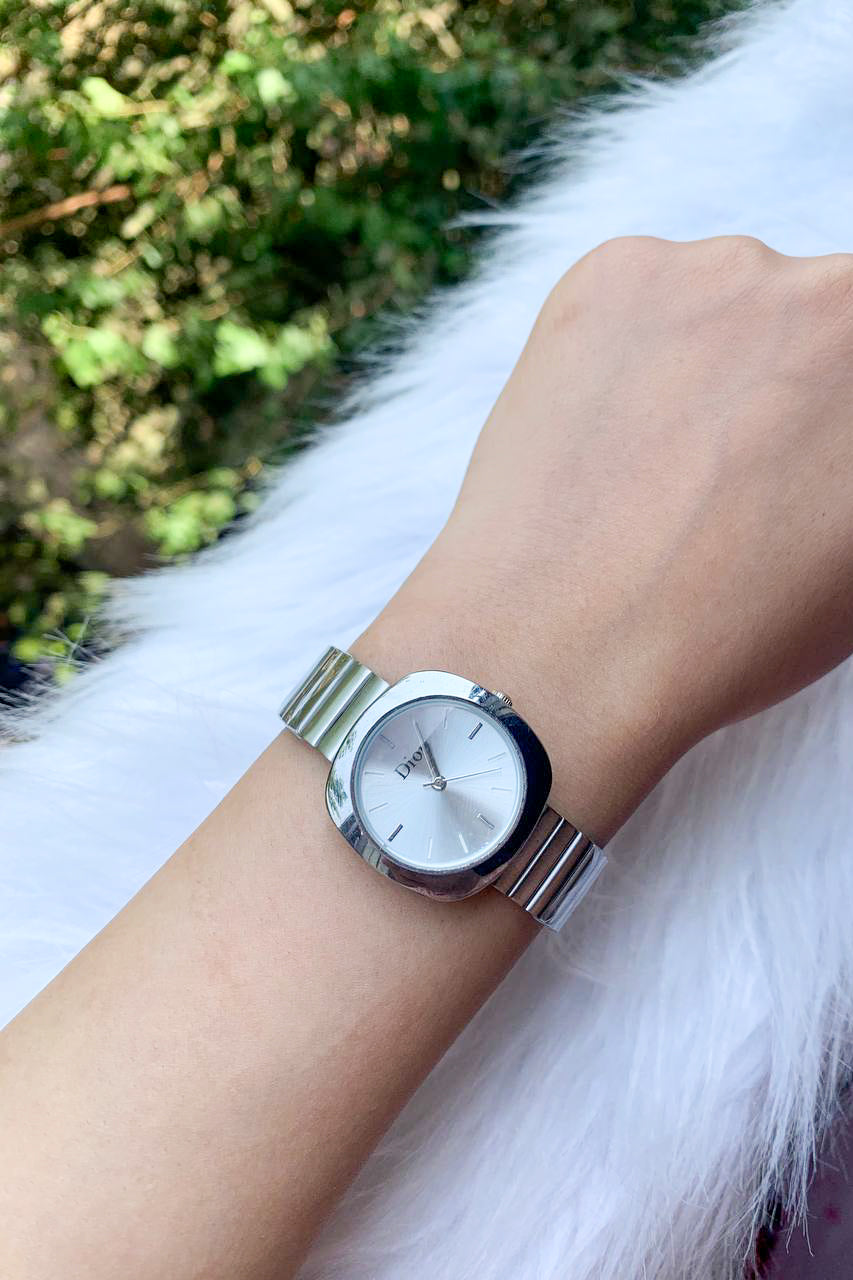 Modern Silver-Tone Geometric Watch