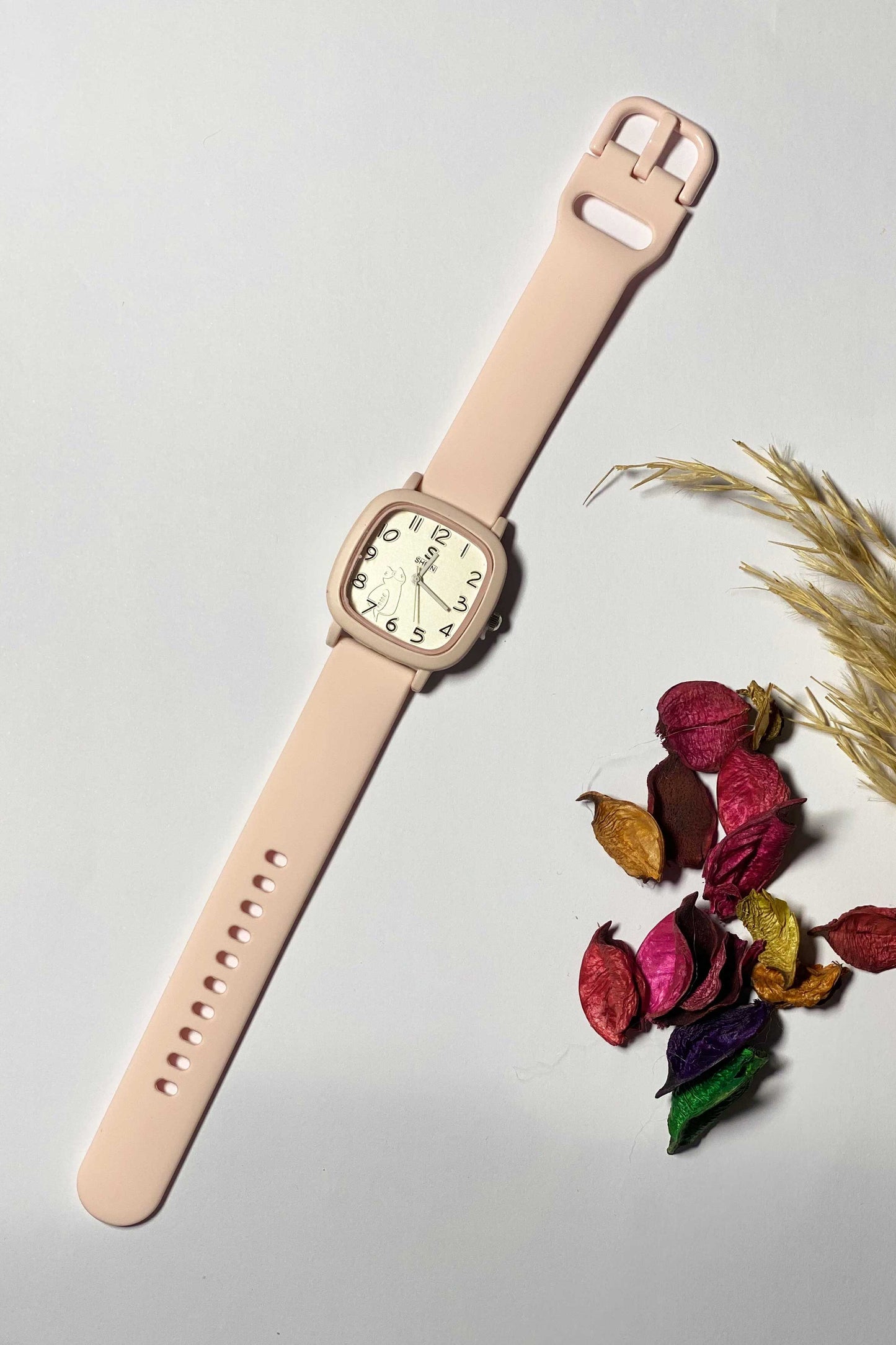 Minimalist Blush Pink Square Watch