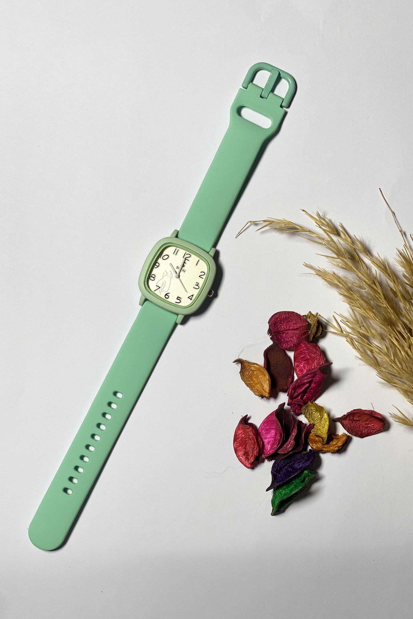 Minimalist Mint Green Square Watch