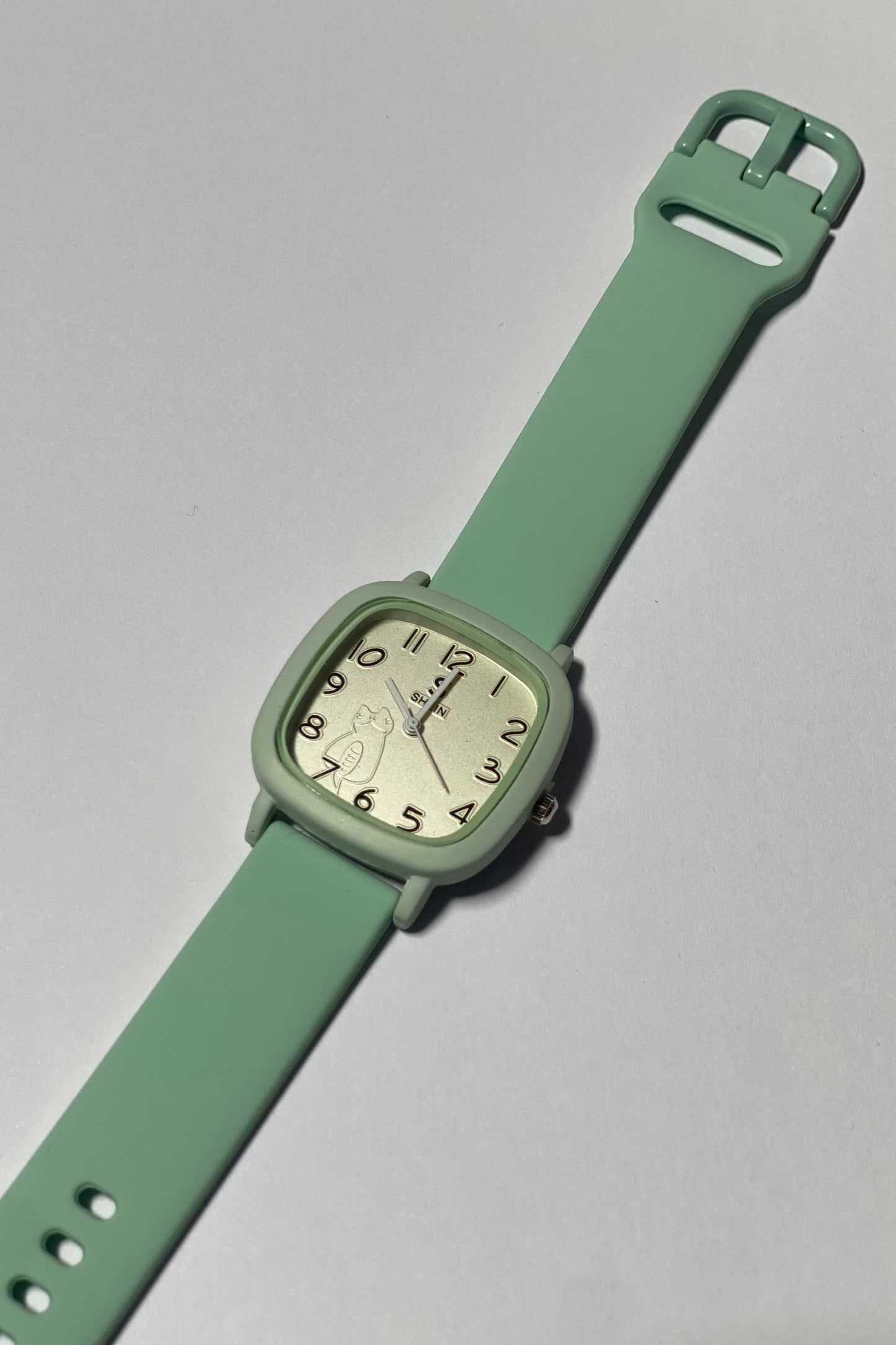 Minimalist Mint Green Square Watch