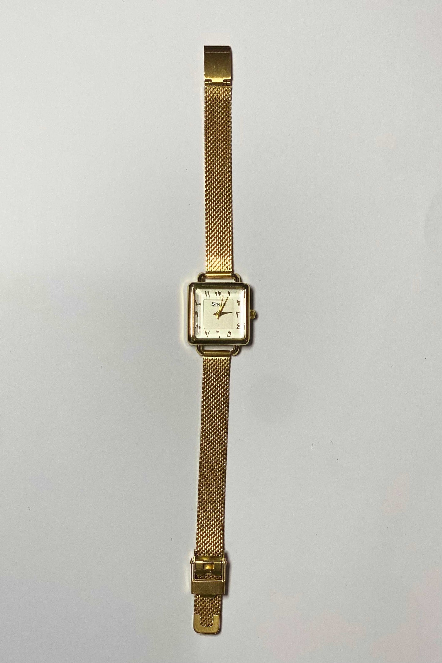 Minimalist Gold Square Mesh Watch