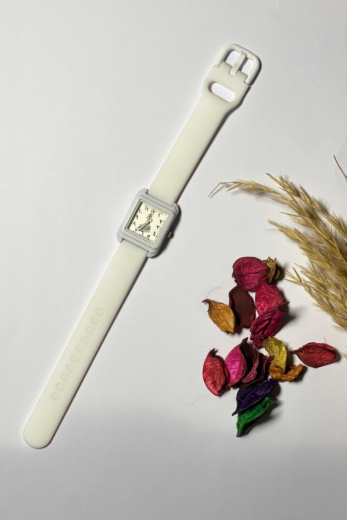 Off-White & Gold Watch with Eastern Arabic Numerals