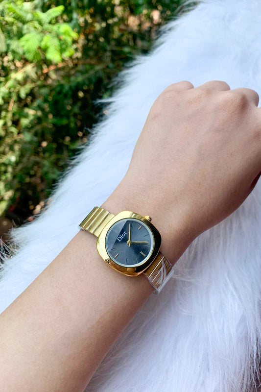 Modern Gold & Black Geometric Watch
