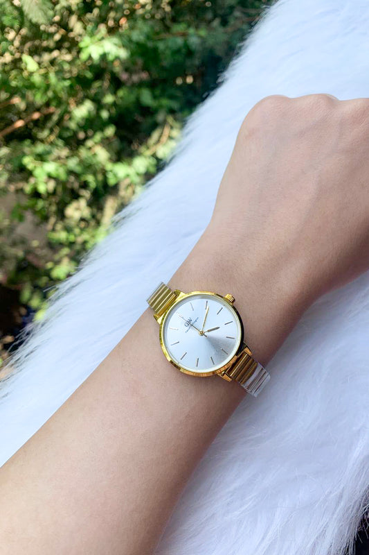 Minimalist Gold & Silver Round Watch