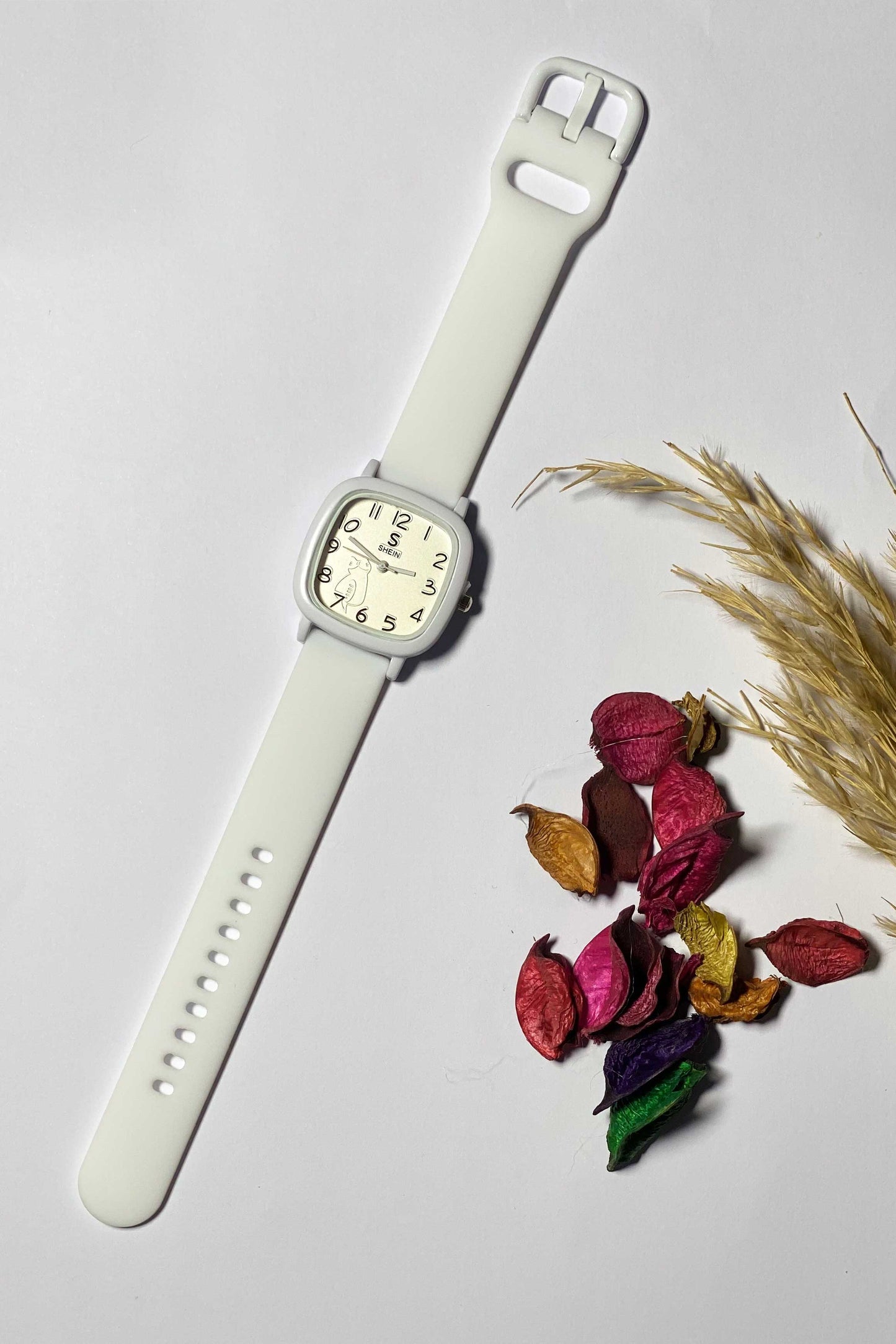 Minimalist Off-White Square Watch