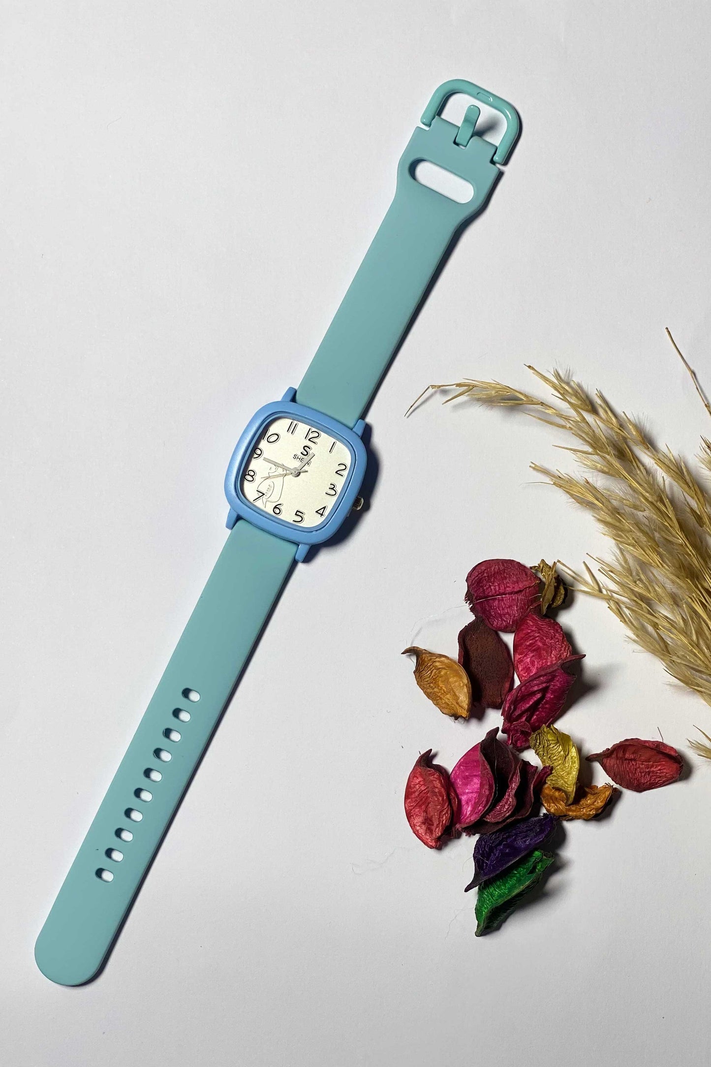 Minimalist Dusty Blue Square Watch