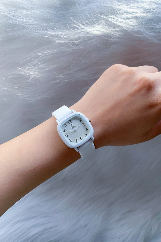 Minimalist Off-White Square Watch