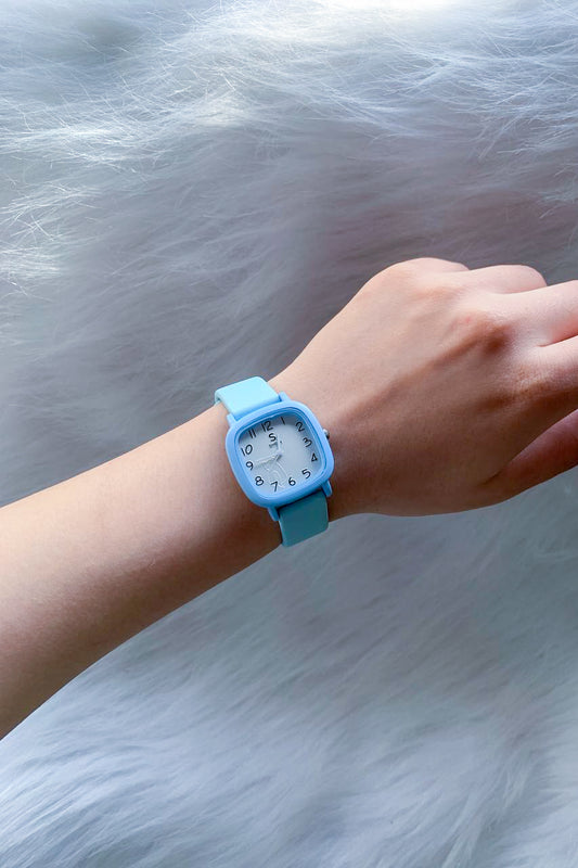 Minimalist Dusty Blue Square Watch