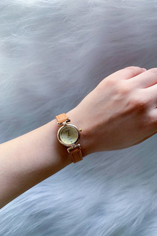 Vintage-Inspired Petite Gold-Tone Watch